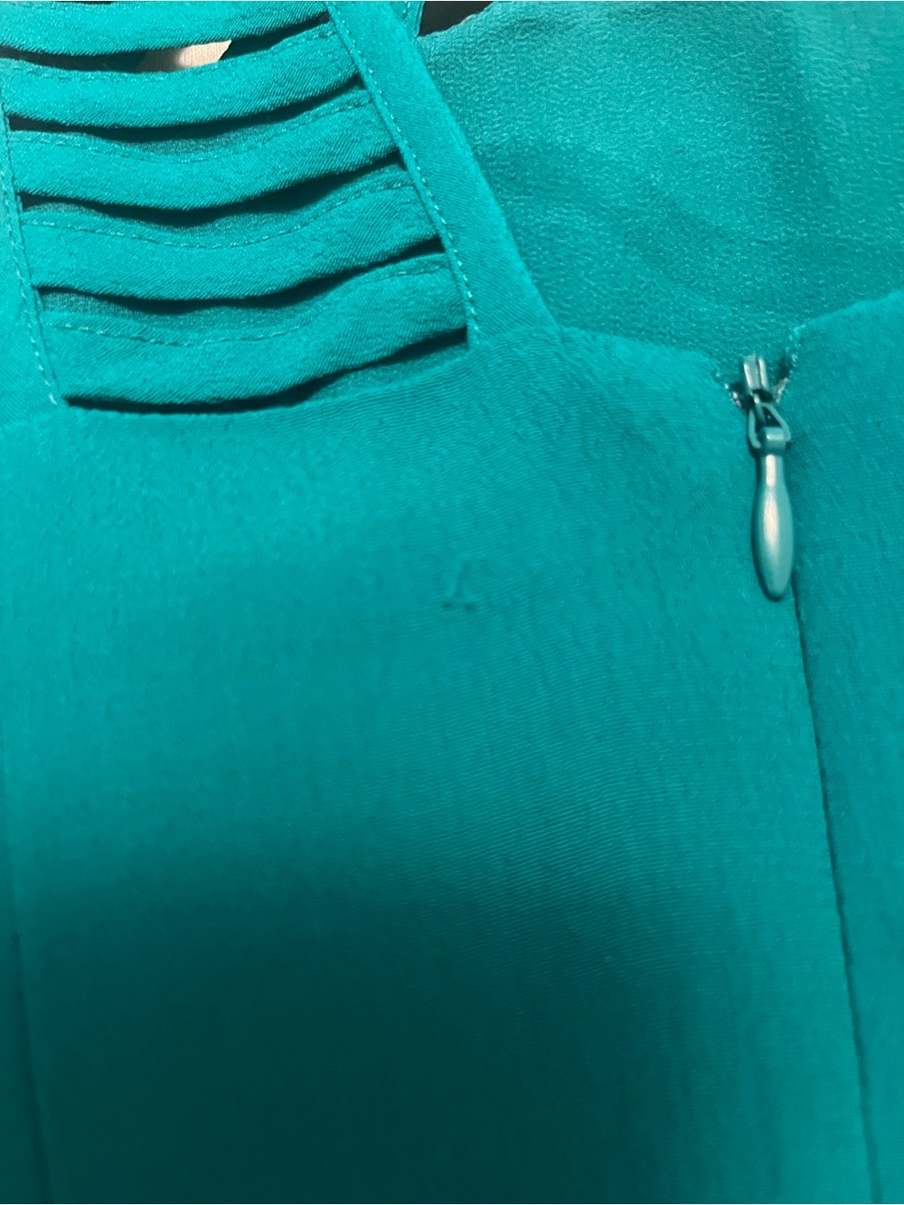 Forever21 Sleeveless Teal Midi Cocktail Dress with Cutout Yoke - Picture 8 of 8